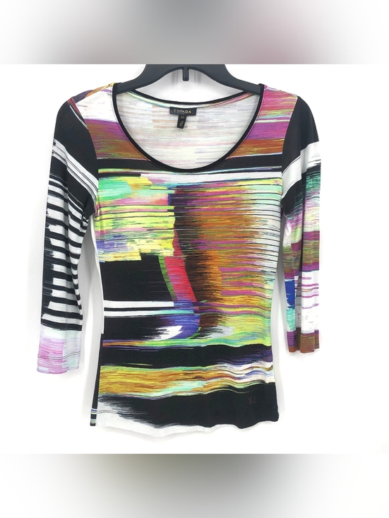 Escada Tops - Escada 3/4 Length Multi Color Top, Size XS